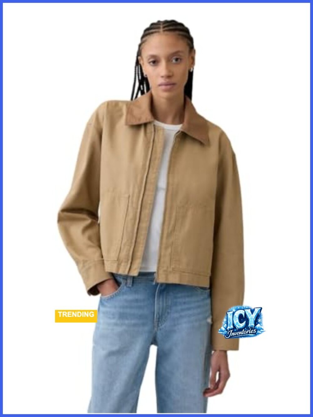 GAP Women's Cropped Barn Jacket Cotton Spandex